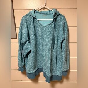 Athleta Teal Textured Hoodie